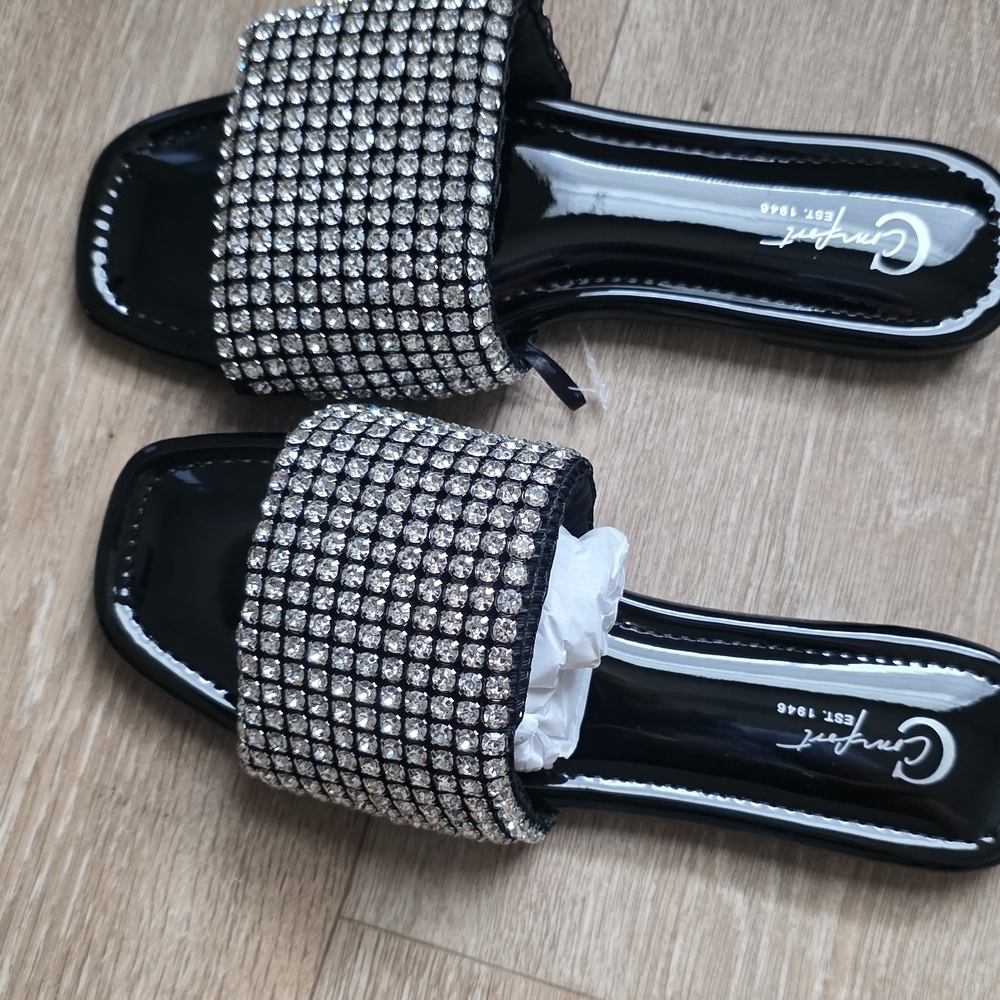 Cato Black and Silver Embellished Sandals